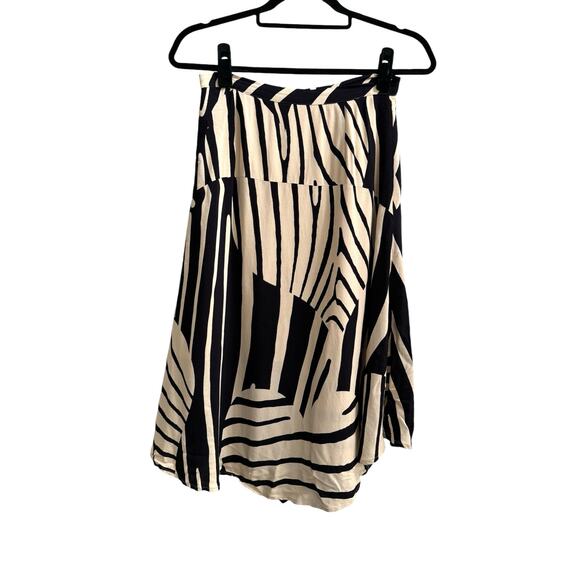 Anthropologie Maeve Ava Zebra Printed A Line Skirt 2 Classy Boho Knee Length - Picture 7 of 8